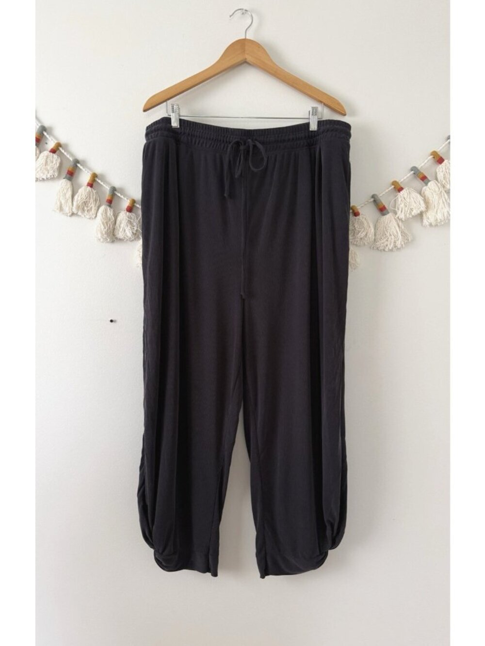 Anthropologie Sat Sun Joanie Harem Crop Relaxed Pant Modal Gray Loungewear 2x